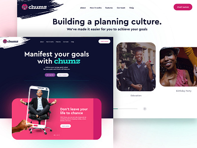 Chumz - Landing Page design illustration minimalism typography ui ui design uidesign ux ux design