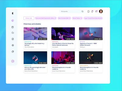 EVENTS - Platform to organize cultural events colorful events financial platform schedule simple ui ui design ux design