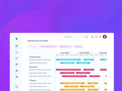 EVENTS - Platform to organize cultural events admin platform colorful corporative cultural platform dashboard events platform minimal design simplicity ui design ux design