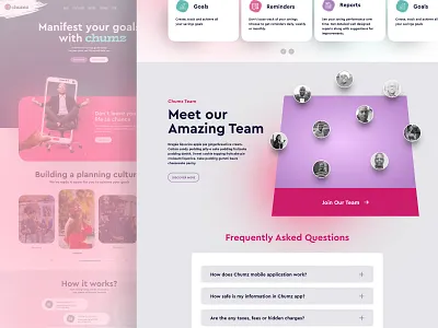 Chumz - Landing Page design minimalism ui ui design uidesign ux ux design xd