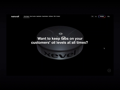 Xevel Website Design. Animated 3D graphics 3d 3d graphics ai animation car dark minimal motion graphics oil smart system swiss design technology ui ux web design