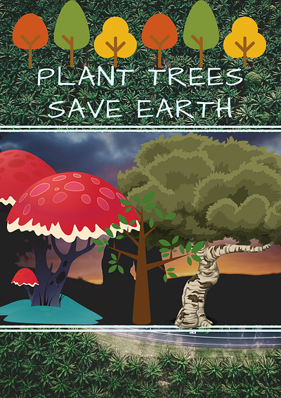 PLANT TREES, SAVE EARTH climate change design eart environment forest global warming icon logo trees web