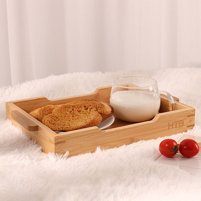 Portable Binaural Wooden Serving Tray 3d design logo product typography