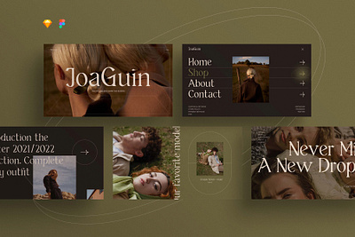 JoaGuin - Online Store Template big typography blog creative market design ecommerce website landing layout moder design online store template ui visual visual design web web concept website template zeva