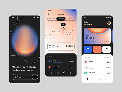 ~ online banking – mobile app ~ app concept app ui bank app banking credit card dark ui finance finance app ios app minimal mobile app mobile app screens mobile banking mobile interface mobile ui online banking product design ui uiux ux