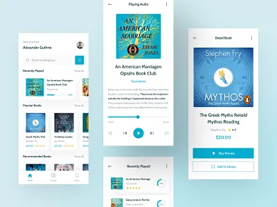 Audiobook Mobile App UI app audio book buy design download kit mobile music product ui website