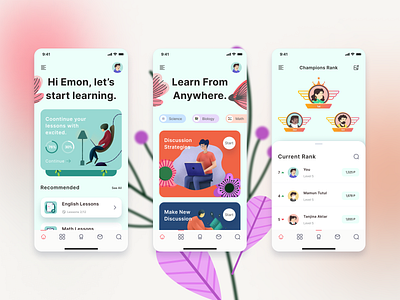 Online Learning App For Mobile appdesign application behance dailyui design digitaldesign dribbble graphicdesign inspiration interaction interface mobile ui uidesign uiux userinterface ux uxdesign uxdesigner wireframe