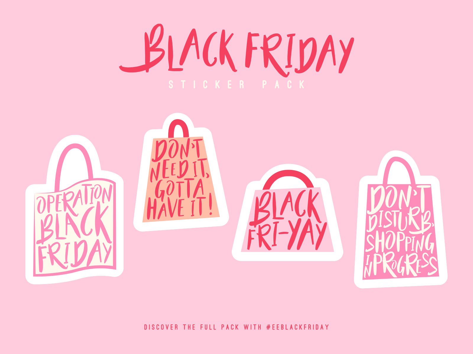 Black Friday sticker pack 2021 animation bag black friday black week design gif giphy illustration love love shopping pink shopping sticker sticker pack stickers