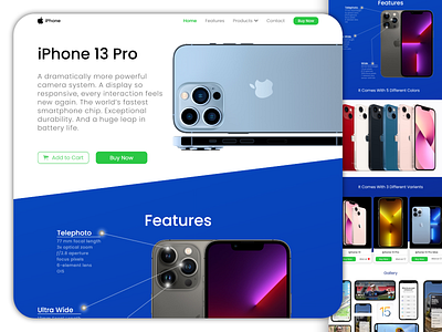 Landing Page - #DailyUI 002 branding dailyui design graphic design illustration illustrator iphone iphone 13 iphone 13 pro iphone 13 pro max landing page logo photoshop ui ui design ux web design web page website xd