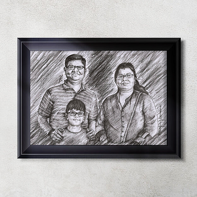 Portrait Family Pencil Sketch-Order work artist drawing finearts painting pencildrawing pencilsketch portrait