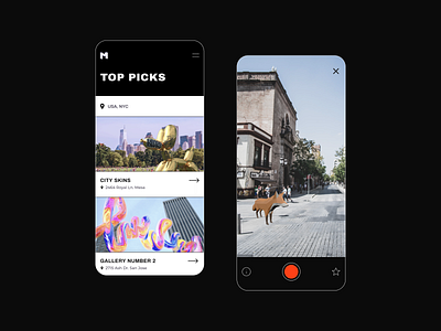 MIX - AR street gallery app ar art augmentedreality design gallerie homepage layout minimalistic mobileapp