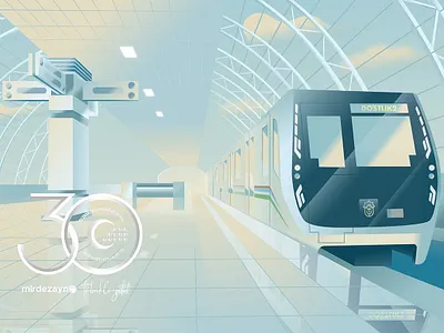 Metro Station Tashkent branding commute design designer identity illustration logo metro montreal retro subway tashkent transportation ui uzbek uzbekistan vector