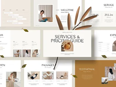 Services & Pricing Guide company profile design minimal onboarding presentation pricing guide print project plan proposal service guide service package welcome guide