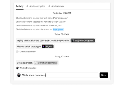 Task app application comment design details product product design saas software task tool ui ux