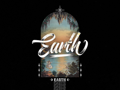 Earth art brush design handlettering lettering painting type typography