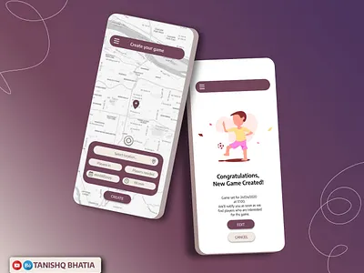 Sports-nearby App: Task-start and -end Page branding games sports ui ux web design