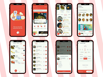 Food App Flutter app food app food app uikit food delivery food delivery app interaction mobile app mobile design mockup onboarding screens restaurant trendy design ui kit design ui kits uiux