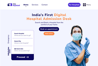 Digital Hospital Desk: Website Homepage exploration branding design desk homepage hospital ui ux website