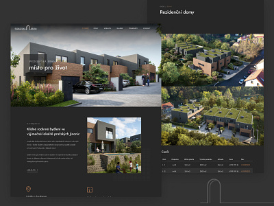 Property residential houses - Prokopská Brána branding dark house property real estate web design