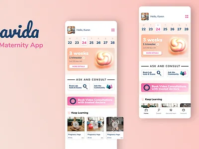Maternity App: Homepage exploration app app design application maternity product ui ux