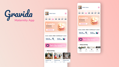 Maternity App: Homepage exploration app app design application maternity product ui ux