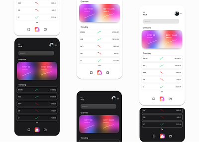 Stock Trading App 2021 trend app basic design glass gradient ios minimal trading ui