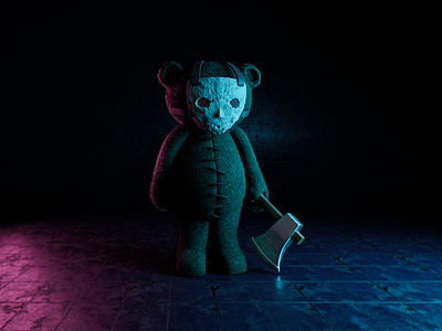 Creepy Bear 3d 3d art 3d illustration 3d model 3ddesign 3dillustration bear blender character characterdesign creepy graphic design illustration toy