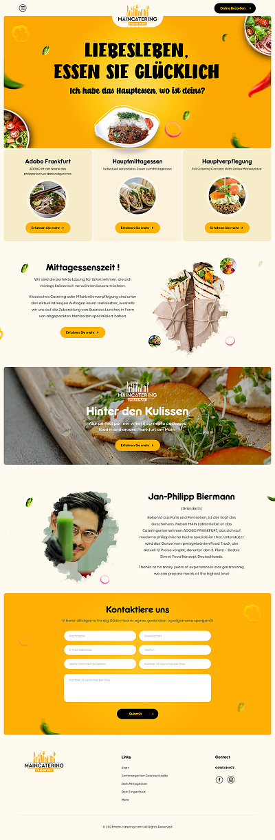 MainCatering ui website design