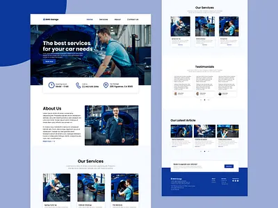 Car Workshop - Website blue car car workshop company profile ui ux website workshop