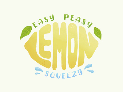 Lemon SQUEEZY fruits illustration lemon procreate quotes typography