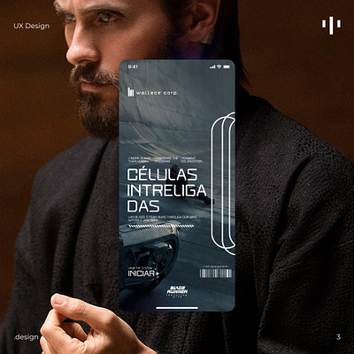 Wallace Corp. Intro + Figma Template app blade branding carousel cinema cinematography cyberpunk figma futurism futuristic instagram intro mobile movie onboarding runner template ui