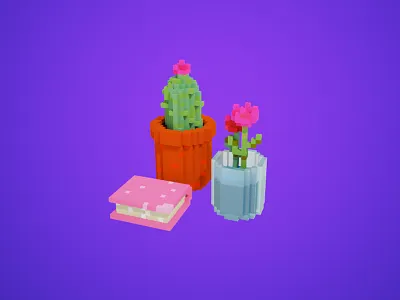 Cactus🌵 3d art illustration voxel voxel art