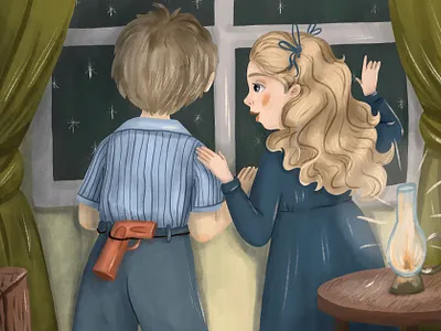 No bandits in the forest. Book project art book boy cartoon character design fairy tale girl illustration kid kids raster retro