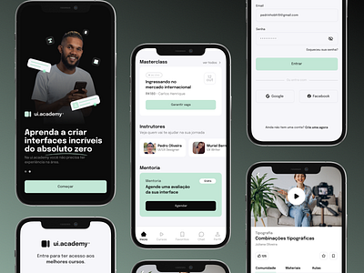 Masterclass app ui design app branding design logo typography ui ux vector