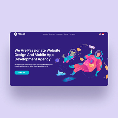 Tonjoo Landing Page branding companyprofile startup ui uidesign uiux ux uxdesign website