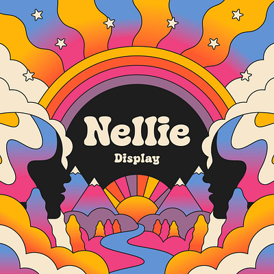 Nellie Display 60s 70s bubbly font fontdesign letters psychedelic rainbow retro type typography vintage