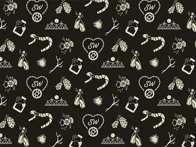 Sweet Water Bikes Custom Pattern cycling flora illustration pattern pennsylvania plants procreate vector