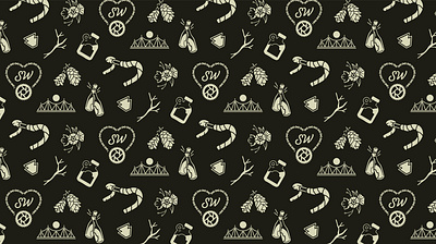 Sweet Water Bikes Custom Pattern cycling flora illustration pattern pennsylvania plants procreate vector