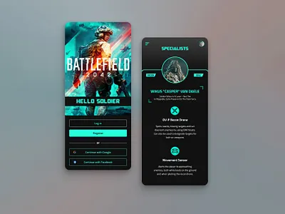 Battlefield 2042 app behance design game graphic design mobile ui ux