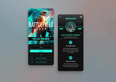 Battlefield 2042 app behance design game graphic design mobile ui ux