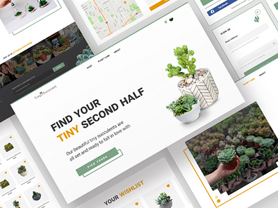 Tiny Succulent Boutique Shop behance branding design graphic design green logo plants succulent ui ux web design