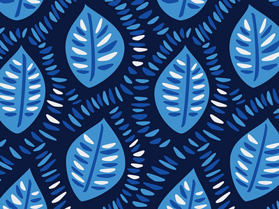 Decorative blue leaves pattern blue botanical decorative flora geometric leaf leaves nature pattern vector