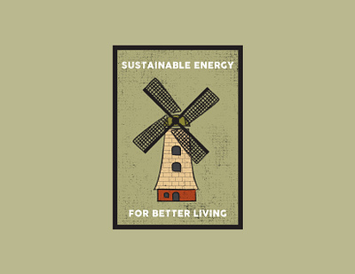 Sustainable Energy design illustration typography