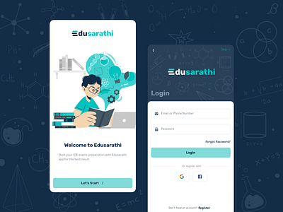 Edusarathi: Onboarding & Login screen design illustration minimal mobile mobile app ui ui design