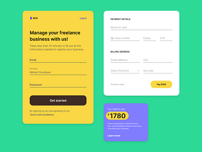 Form elements components credit card form freelance login mobile payment sign up ui ux