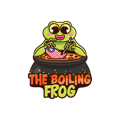 Boiling Froggie boil boiling character design design food food logo frog frog design frog logo froggie graphic design illustration logo logo design usa usa logo vector witch witch design witch logo