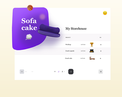 3D sofa cake 3d ai app ar branding design graphic design illustration logo ui ux vr web website website design