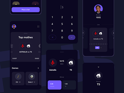 Cybersport betting app app betting cybersport design minimalism typography ui ux