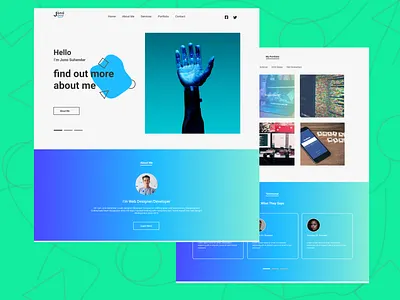 Web Developer Personal Website blue branding development graphic design landing page minimalize personal portfolio simple solid ui web developer webdesign website