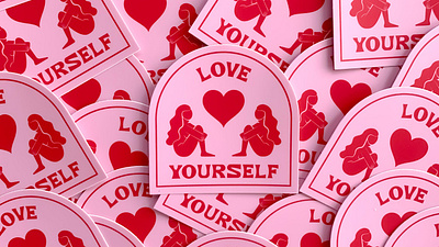 Love Yourself | Self Love Stickers custom typography hand lettering sticker design sticker mule stickers typography